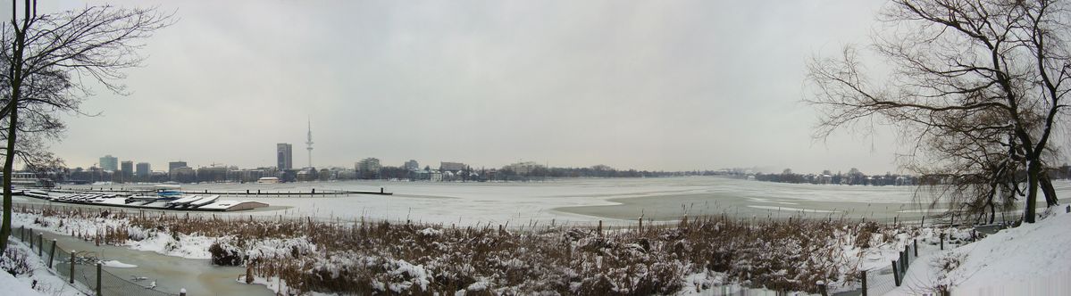 Hamburg, Alster zimą