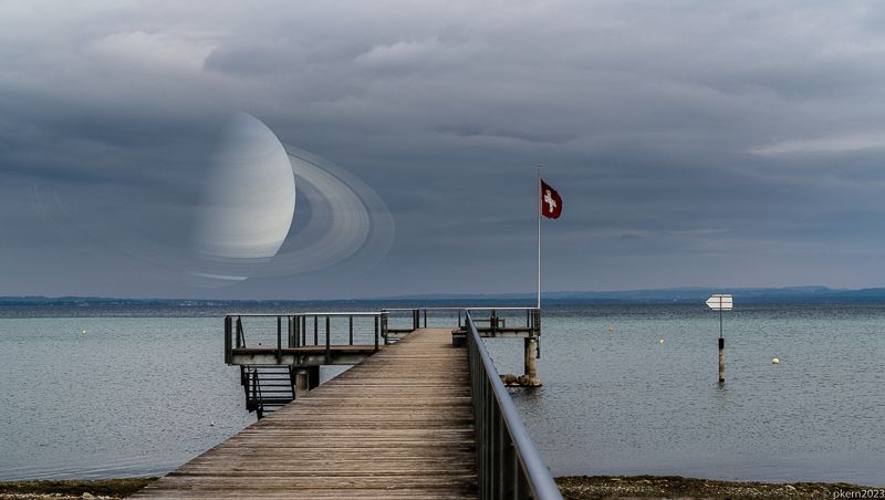 Blick über den Bodensee mit Planet